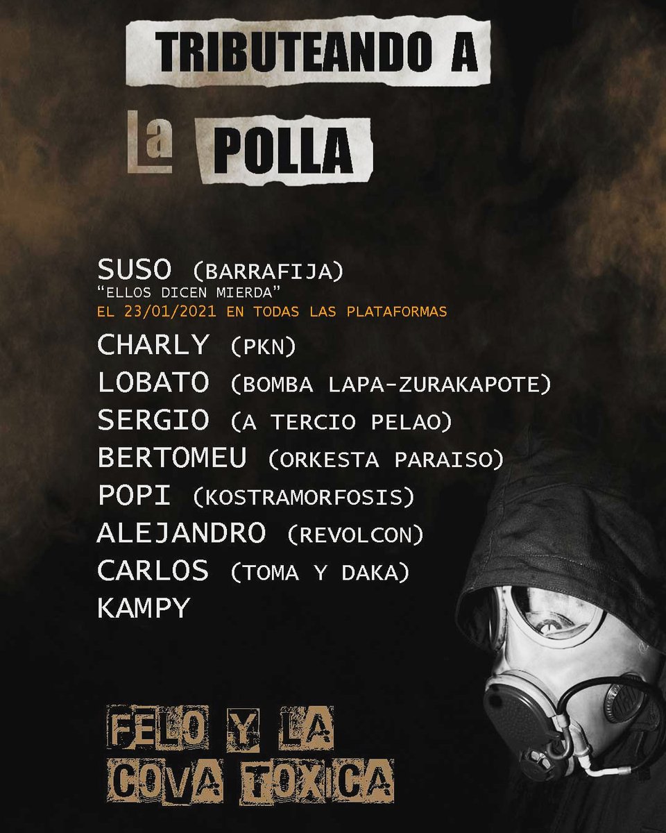 Próximo LP Tributeando a la <a href="/La_PollaRecords/">La Polla Records Oficial</a> <a href="/ParamosEvaristo/">Evaristo Paramos</a>
No te pierdas el adelanto el 23 de enero.
#lapollarecords