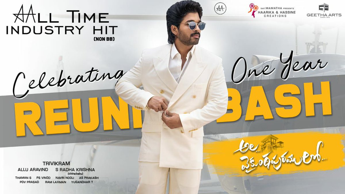 KalwaShashank's tweet photo. #1YearForNonBBIHAVPL #AVPLTrendDay #AVPLTrendToday #Pushpa #MovieOfTheYearAVPL #2020BoxOfficeWinnerAVPL #TrivikramSrinivas #Trivikram #SankranthiBlockbusterAVPL #AlluArjun #AVPLReunionBash
@TrendsAlluArjun @TrendsSSAA @alluarjun @hegdepooja @MusicThaman 

AVPL ANNIVERSARY CDP https://t.co/Qov6ERlB1z