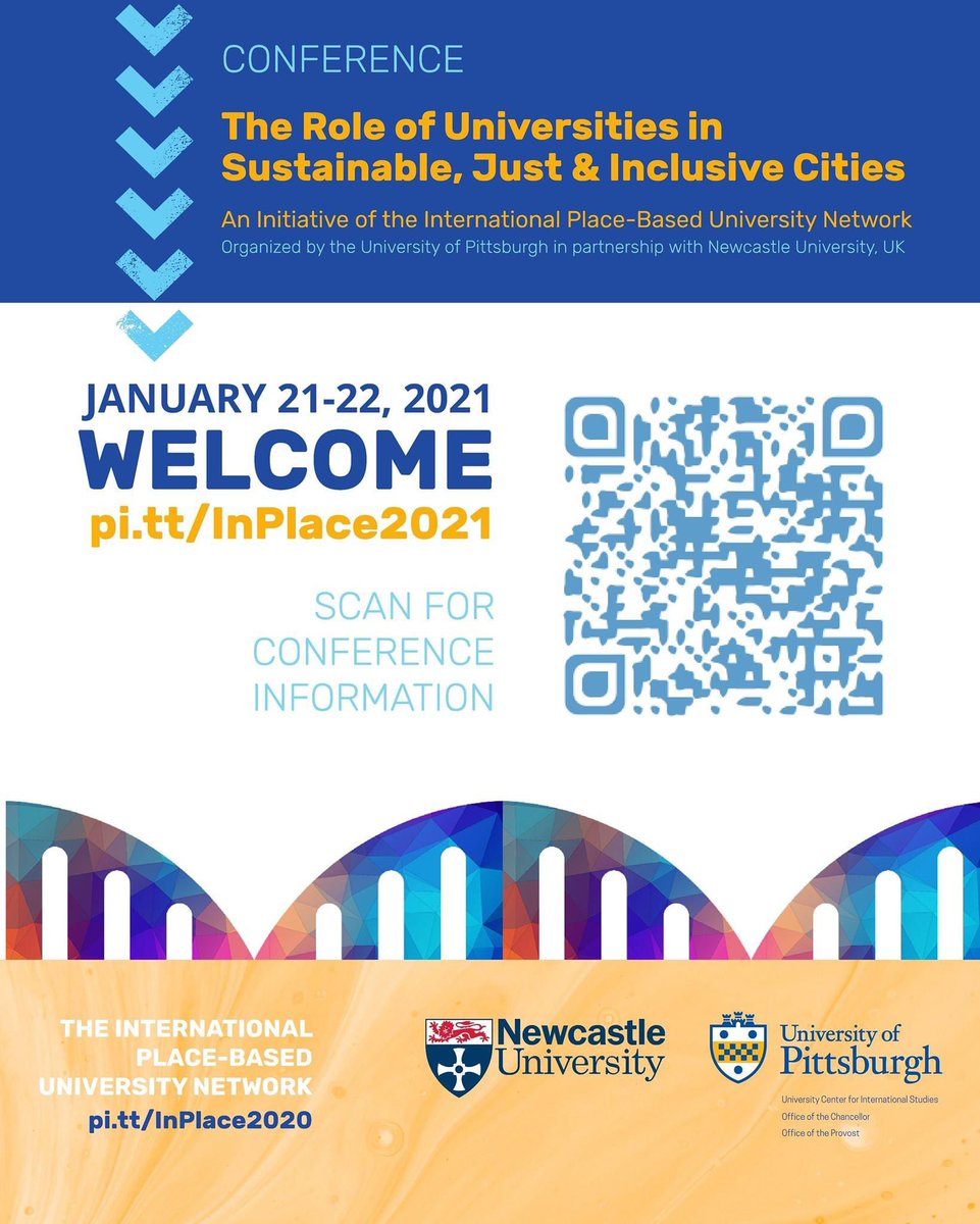 Register now for the two-day virtual conference on The Role of Universities in Sustainable, Just and Inclusive Cities taking place January 21st and January 22nd! To register and learn more, go to:  ucis.pitt.edu/esc/events/int…