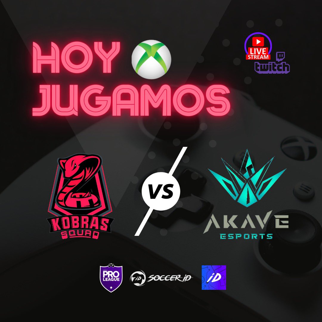 kobras_squad's tweet photo. 🆚 @AkaveEsports 
🕐 10:30 pm, CDMX.
🏆 @SOCCERiD10 Pro League 1ª División
📺 Síguelo en vivo en https://t.co/U8HJCkoFp3

#SoccerID #PROLEAGUE #ProClubs #XBOX #eSports #FIFA21 #ClubesPRO https://t.co/lJp0bMCP7X