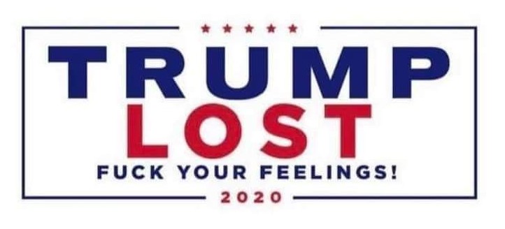BlueRidgeGnome's tweet photo. @kiradavis @TomiLahren 81 MILLION Voted for President Biden. As your type send when trump won... Fuck your feelings. https://t.co/W5Ly2215nG