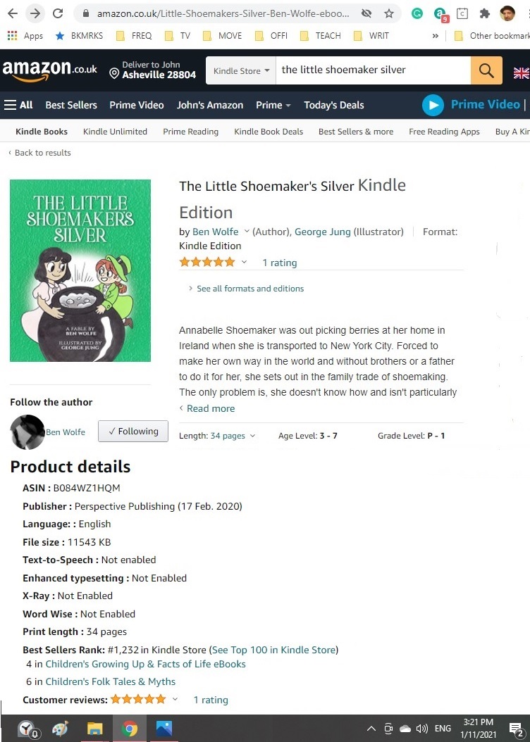 Wolfe_Ben's tweet photo. #4 and #6 in the UK on Amazon in 2 different Children's Book Categories and #9 in the US.
THE LITTLE SHOEMAKER'S SILVER by Ben Wolfe -Illustrated by George Jung
https://t.co/IGc9WjnKYS
#picturebook #CHILDRENSBOOK #teachers #teaching #teachingonline #teachingremotely #goodreads https://t.co/uoLpWj762d