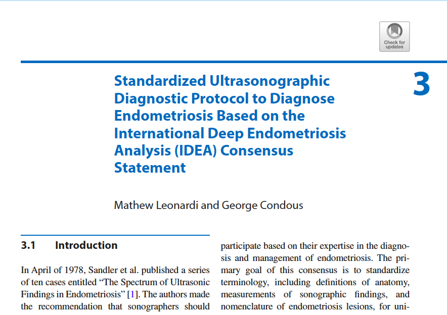 MathewLeonardi's tweet photo. Want to learn to diagnose #endometriosis on ultrasound?
@GeorgeCondous & I wrote a textbook chapter that is #freeaccess (with download!) right now 🤯
Standardized Ultrasonographic Diagnostic Protocol to Diagnose Endometriosis Based on the IDEA Statement: https://t.co/EGvW4LdiPR https://t.co/y4rrq7w3eh
