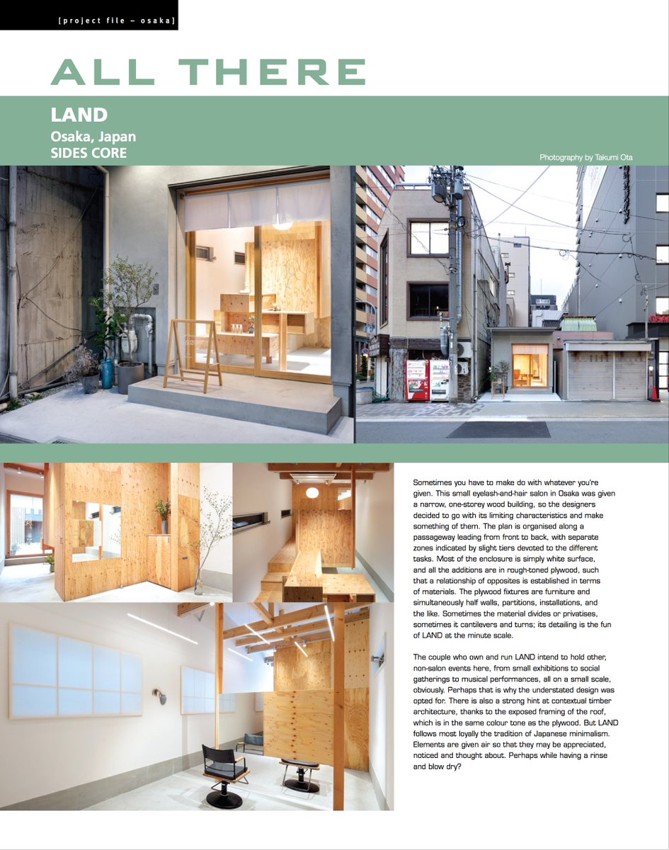 Sohei_Arao's tweet photo. 香港のデザイン誌 hinge magazineにLAND.を掲載していただきました。
Thank you Alex !
#land #landshinmachi #sidescore #hairsalon #eyelashsalon #osaka #interiordesign https://t.co/cRE3UYwVI3