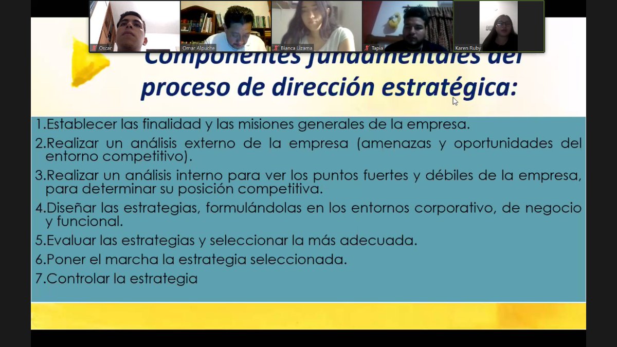 Iniciando la semana con las #clasesvirtuales de #AdministracionEstrategica con el profesor <a href="/omaralpuche/">omar alpuche leal</a>, concluyendo la exposición del #EquipoMcDonalds
