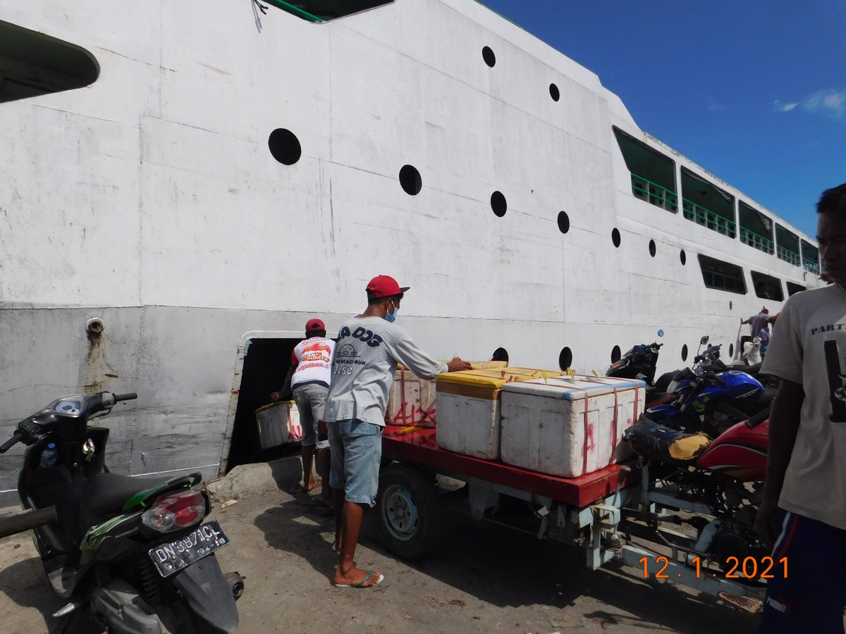 wilkerbalut's tweet photo. 12/01/2021 #OneHealthKIPM Kegiatan Pengawasan dan pemeriksaan di Pelabuahn Banggai Laut, KM Ledy Viera tujuan Luwuk oleh petugas :
@Wilkerbalut
@HumasBKIPM
@rinajanwar2201
@darwis_skipmlb
@l3o_Ramagusta
@medya1978 https://t.co/G8qlxT3Kkb