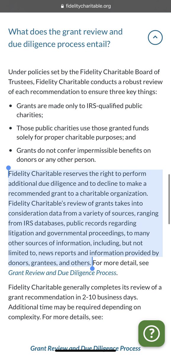 Here’s what  @FidelityChrtbl and Schwab Charitable have to say about their control over distributions.