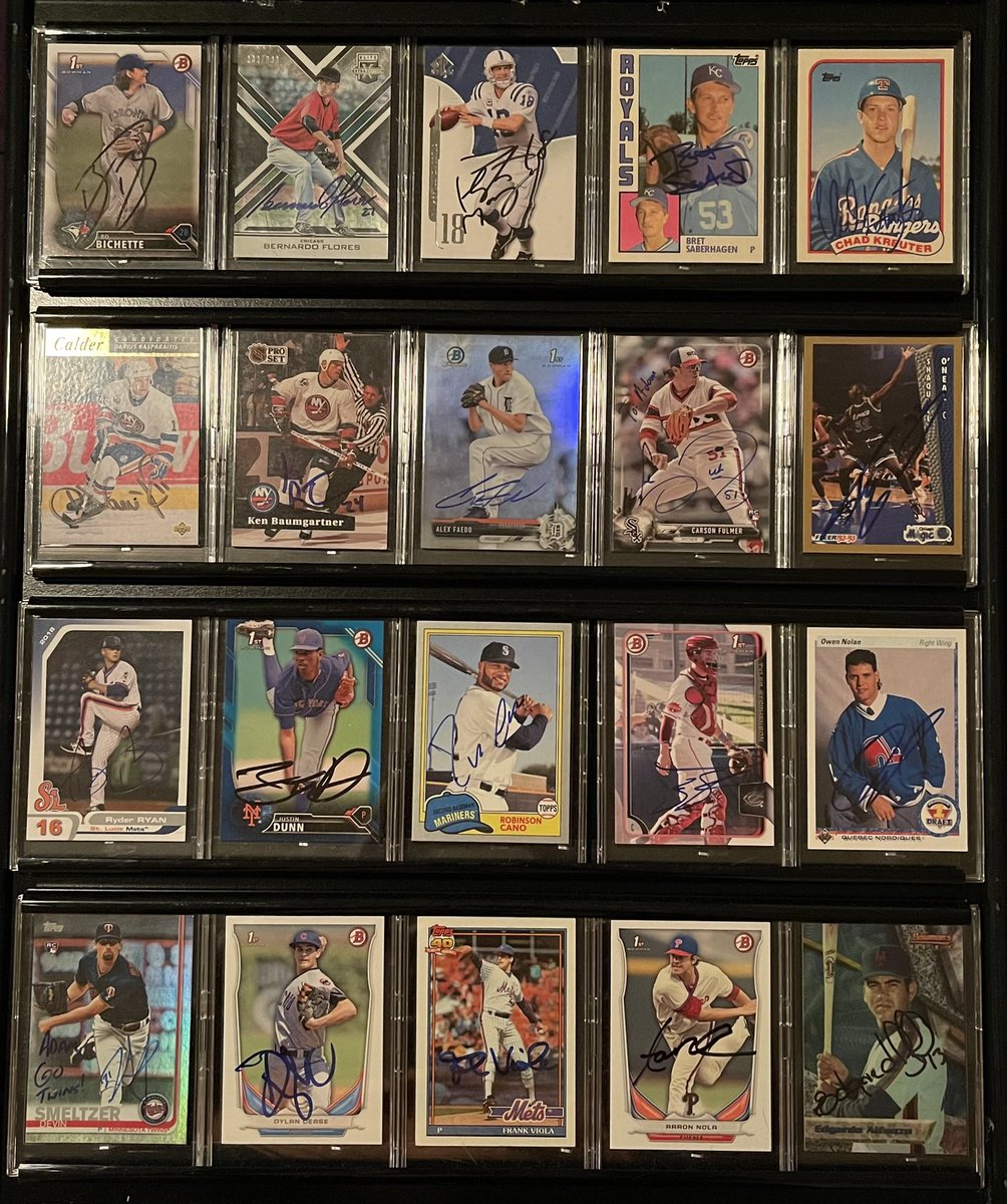 atc2448's tweet photo. Always a good #Mailday when some personalized #Autographs show up. Thank you @alka_SMELTZer for hooking these 2 #RookieCards up. Thrilled with how they came out.
Had to add it to one of my IP/TTM autograph card displays. #MLB #MinnesotaTwins #BaseballCardCollecting https://t.co/gWpN8h3XRa