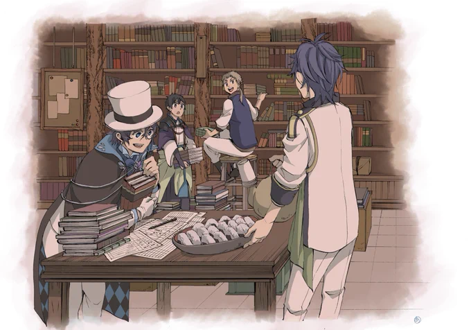文あるBGMのCDジャケット見てたら
本棚を描きたくなりました。文あるの背景はどれも
素敵だよなぁ…🙂 