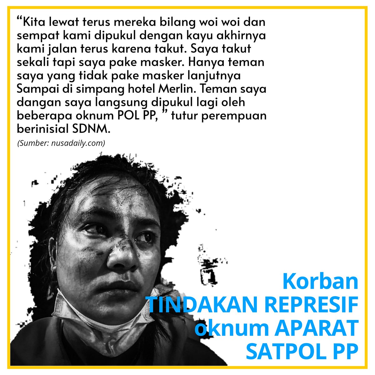 HermanEfTanouf's tweet photo. SDNM sebagaimana pemberitaan masih trauma dengan peristiwa yang dialaminya.
#PolPP #SatpolPP #Waingapu #RaziaMasker https://t.co/tlGsdnfUjm