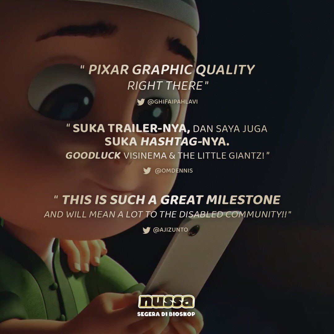“Pixar graphic quality right there”

Komentar-komentar positif kalian bikin Nussa makin semangat buat siapin roket di kompetisi sains. Terima kasih ya sahabat! ☺️

#NussaUntukSemua