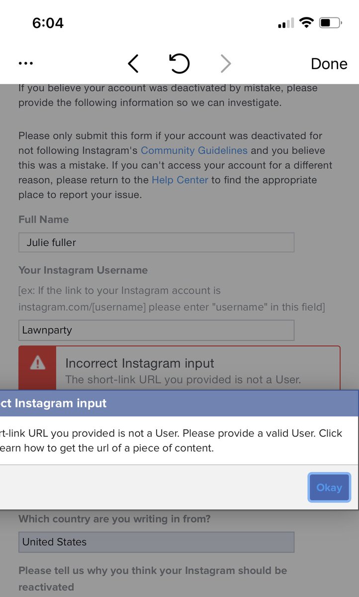 LawnParty's tweet photo. @instagram why does this keep happening? My account was disabled for no reason and the page to try and get it back seems to be broken. HELP!!! https://t.co/q1vwnxP9e0