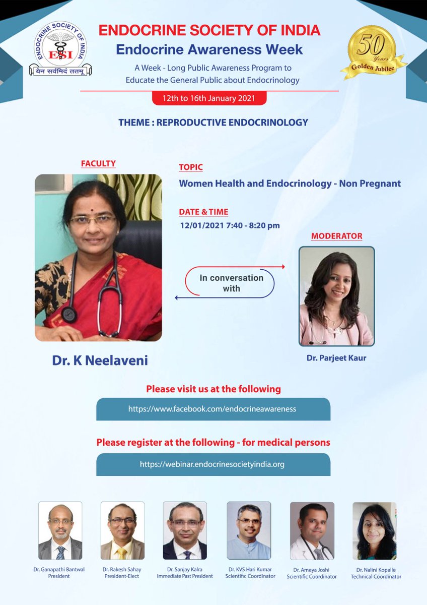 IndiaESI's tweet photo. #hormones #health #endocrineawarenessweek #webinar 
#goldenjubilee  #endotwitter #reproductiveendocrinology

Viewing link https://t.co/66UIKbCdAR 

@AskDrShashank @DrAmbrishMithal  @jmuthukrishnan @KopalleNalini @belindageorge @dr_parjeet @DrSatyavaniendo @soumikgoswami @Unnikri https://t.co/mwDPTppZqs