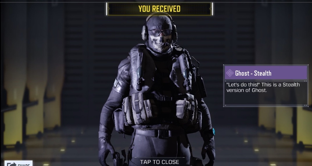 Romulo24YT's tweet photo. Finally received ghost-stealth! #CoDMobile #ghost https://t.co/d0wG9Ppm7q