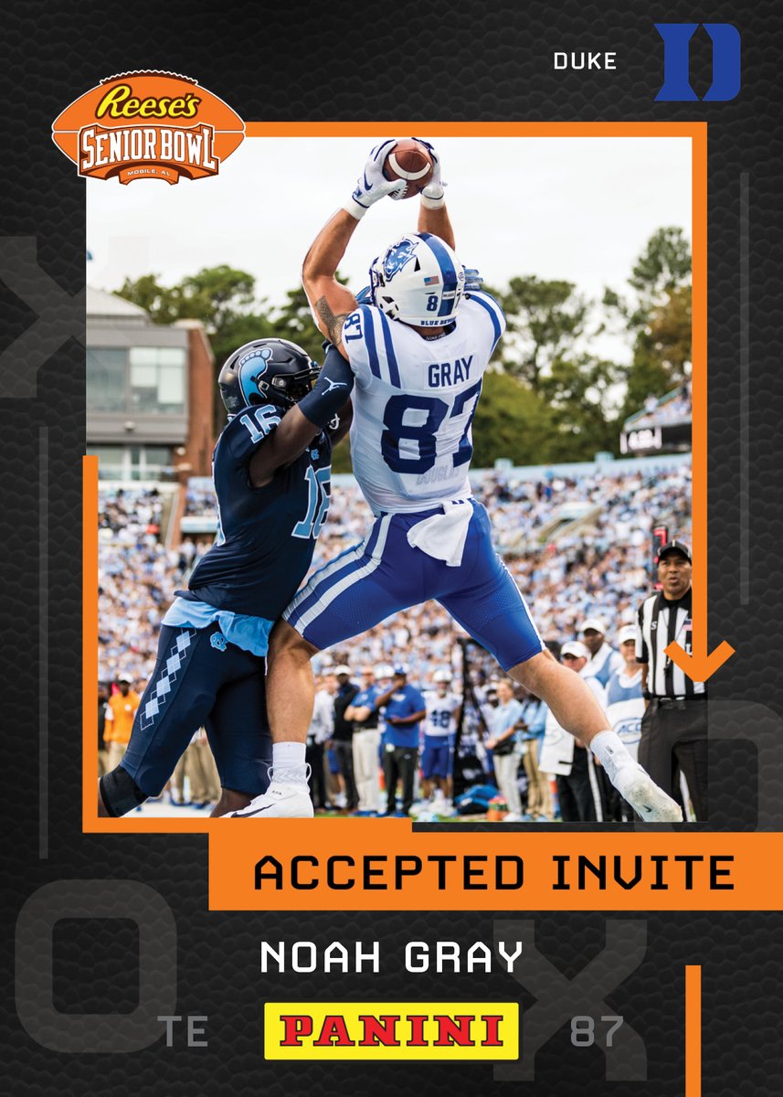 seniorbowl's tweet image. Please welcome TE Noah Gray (@noahgray87) from @DukeFOOTBALL to the 2021 @Reeses Senior Bowl!!! 😤😤😤 #DukeGang #BestOfTheBest
#TheDraftStartsInMOBILE 

@JimNagy_SB @PaniniAmerica #RatedRookie