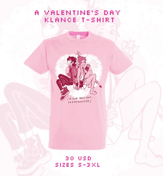 love is in the air... especially for those two lovebirds! Keith and Lance will be arriving on t-shirts this valentine's day ? 

preorders for these #klance t-shirts will be opening soon! 

serigraphy method, 100% cotton, produced locally in Poland ❤️? 
