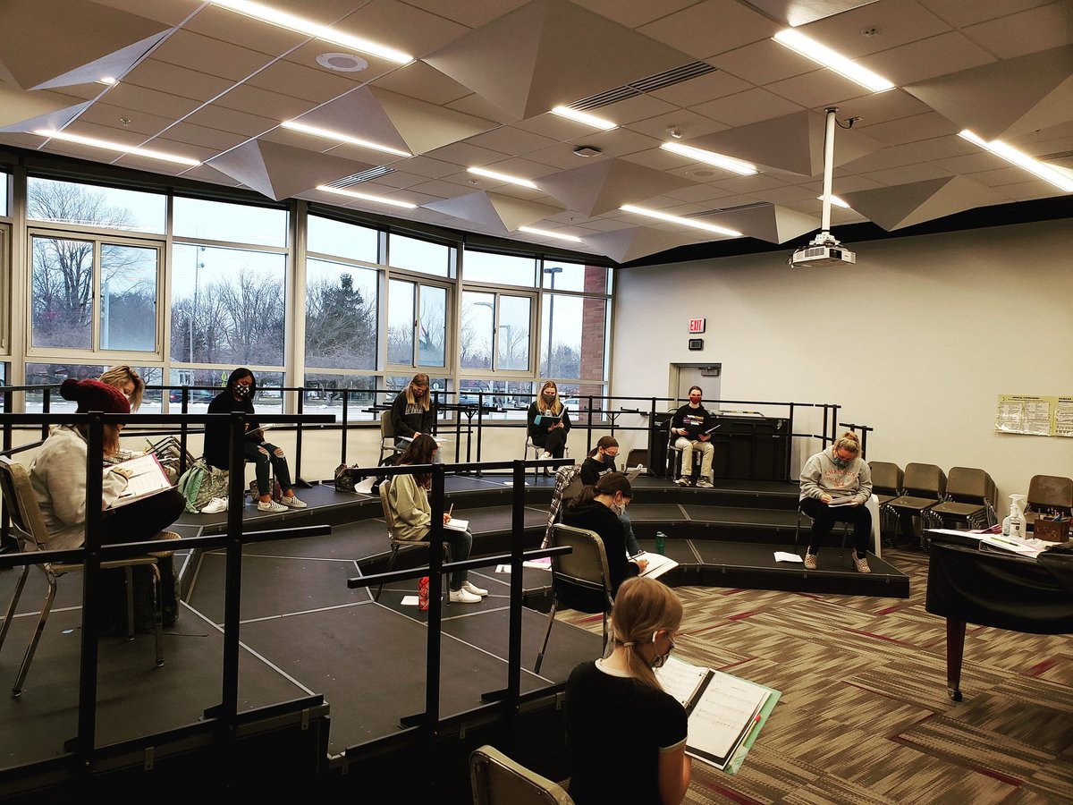 SHDramaticArts's tweet photo. It was so nice to be together (masked &amp; socially distant) today! We got to focus on the harmonies for several of our songs, start developing our characters, and just enjoy each other's company!

#shda #DearEdwinaSH https://t.co/o2q3LIRGBs