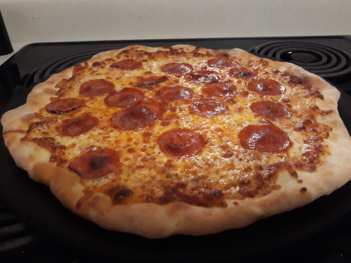 WayneWeil's tweet photo. Made the @foodwishes version of Wolfgang Puck's pizza dough. Honey instead of sugar makes a nice, subtle difference. 

Is the crust crispy? Passed the fork test. #forkdontlie 

But as I am not a regular food blogger, I forgot to film the fork test.

Anyway, thanks Chef John! https://t.co/YKg9MRg137