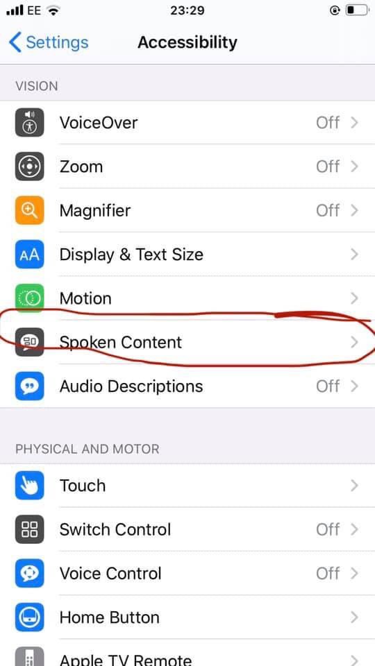 MissSherry14's tweet photo. Tip for anyone who has an iPhone or iPad. If there’s a lot of instructions/a lot of text and you’re struggling to read it all, try this out - your device will read the text out to you. Go to settings, accessibility, spoken content, speak screen or speak selection. https://t.co/VFNdwPzcwh