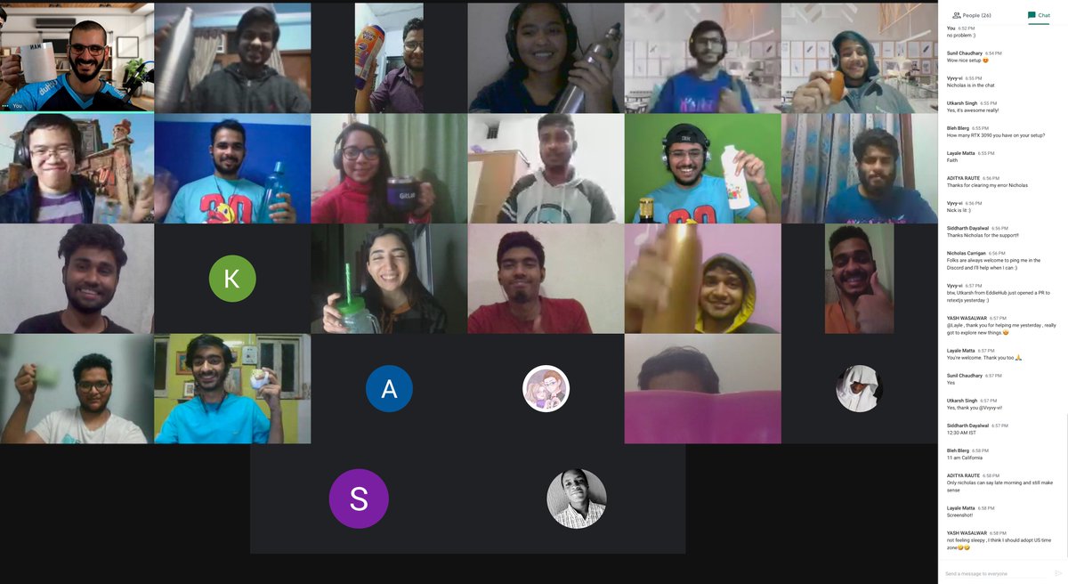 Completed the #LocalHackDay Build Meet with guild members from #EddieHub. It was absolutely a
great moment. Really nice meeting such awesome people and listening to the stories they had to share. 
Thank you <a href="/eddiejaoude/">Eddie Jaoude | DevRel | Open Source</a> for this amazing interaction
<a href="/MLHacks/">Major League Hacking (MLH)</a>
 <a href="/yalematta/">Layale 👩🏻‍💻✨</a>
 #MLHacks