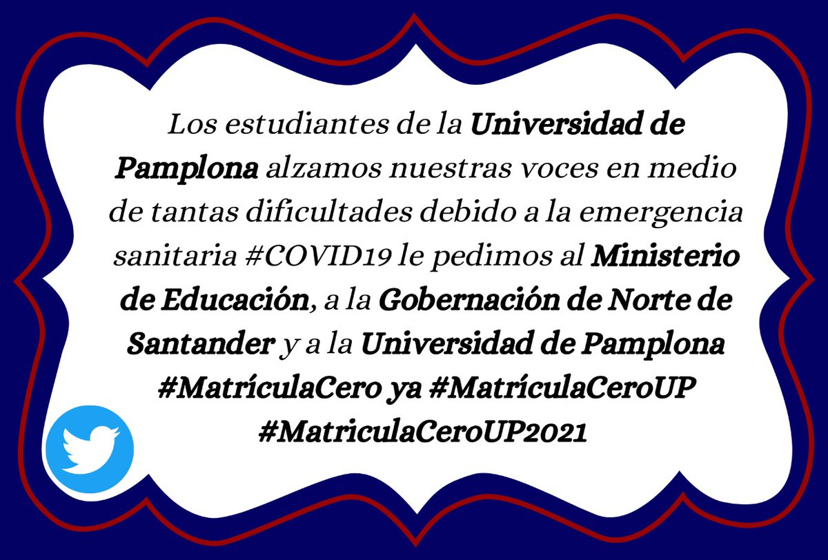 juguito_delulo's tweet photo. #MatrículaCeroUP2021
La educación es un derecho fundamental y no debería considerarse como un privilegio, la situación sanitaria que atraviesa el mundo exhorta nuestro andar y reitera la importancia de nuestras luchas.
Por ti, por mi y por los nuestros.
#matriculaceroUP2021 https://t.co/x2qnPdFPB8