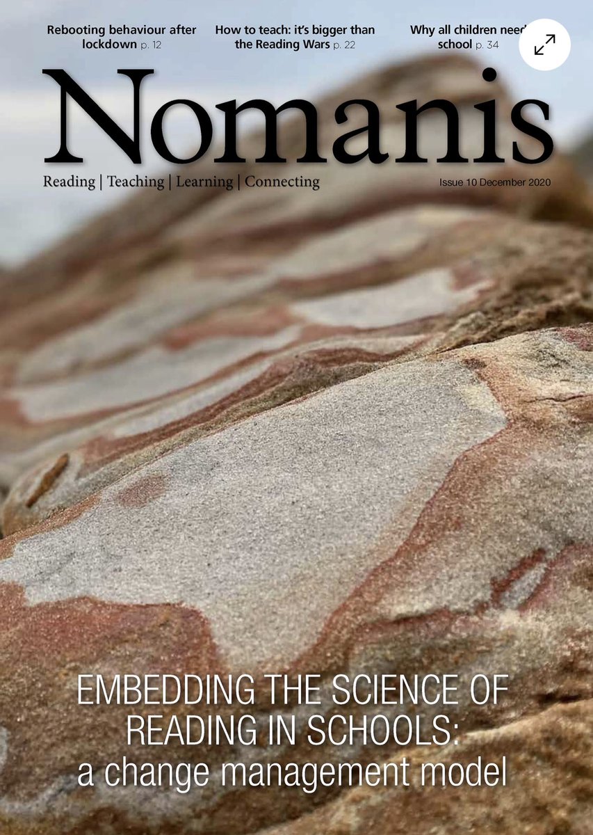 FIVEfromFIVE's tweet photo. Want to embed the science of reading in your school in 2021? The latest edition of Nomanis is focussed on change management. Issue 10 has articles by @ReadingShanahan @tombennett71   @SpeechieTeach_  @EminaMcLean  @NicolaBellSP  James Chapman &amp; more…
https://t.co/5mgers8UBS https://t.co/LVZd1Os80j