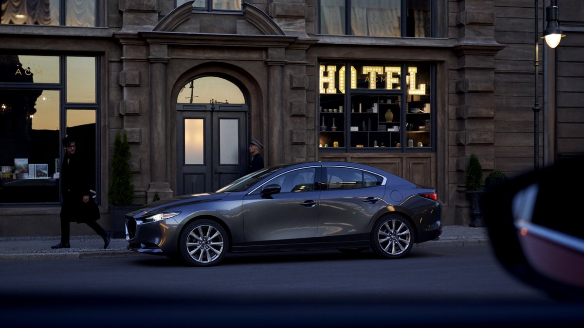 MazdaYoung's tweet photo. This #MazdaMonday you could drive home in a 2021 Mazda3! Regardless of the weather, this stylish sedan will keep you safe on the road with i-Activsense® safety features and available i-Activ AWD®.

Ready to shop? Click here: https://t.co/H28rXQWqm3 https://t.co/moEmdTmQnG