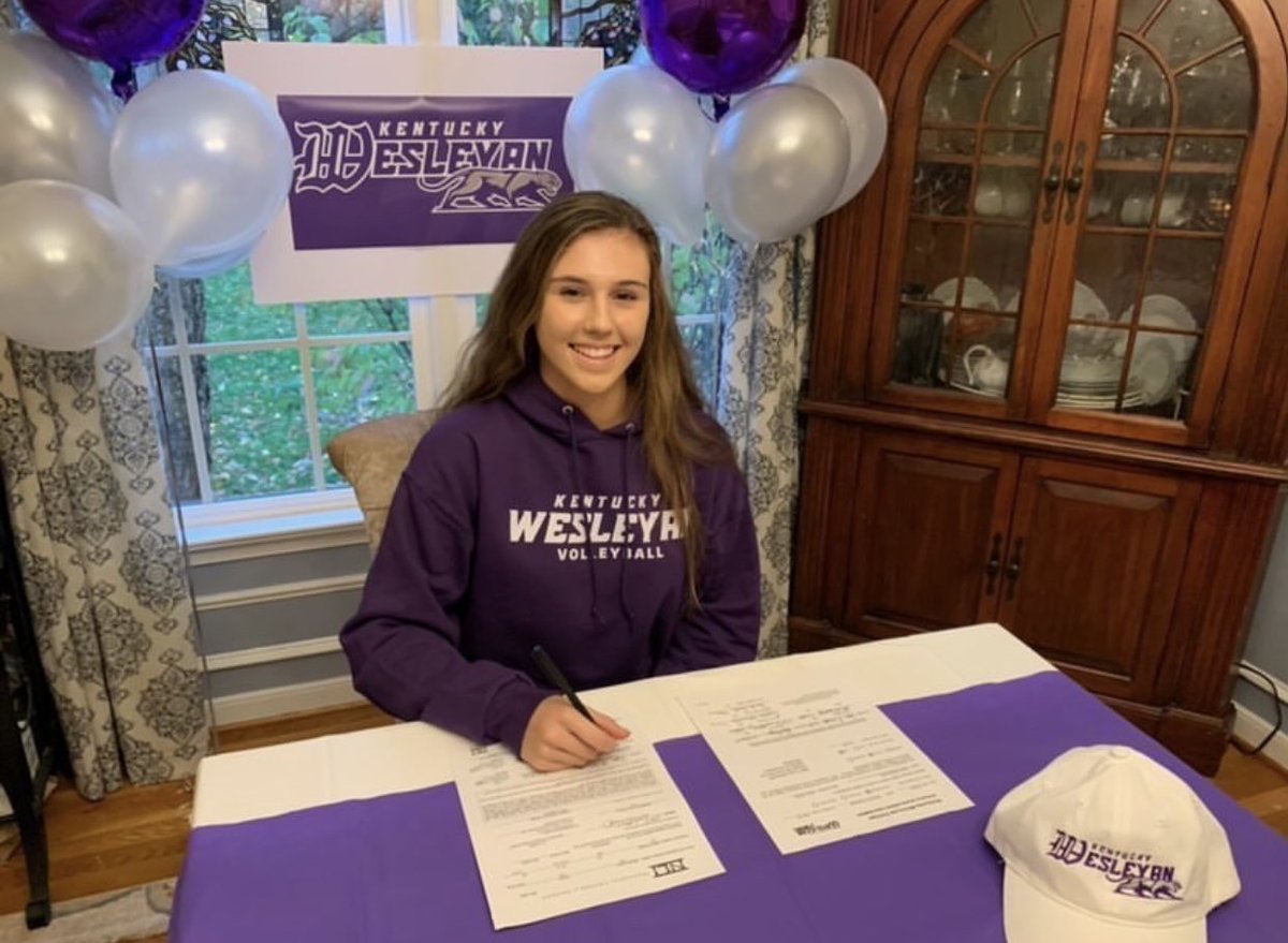 CONGRATS 2021 SENIOR, DIANA WESOLOSKY!!!! She has committed to Kentucky Wesleyan College to continue her academic and volleyball career! So proud of you!!!! 💙💛💜