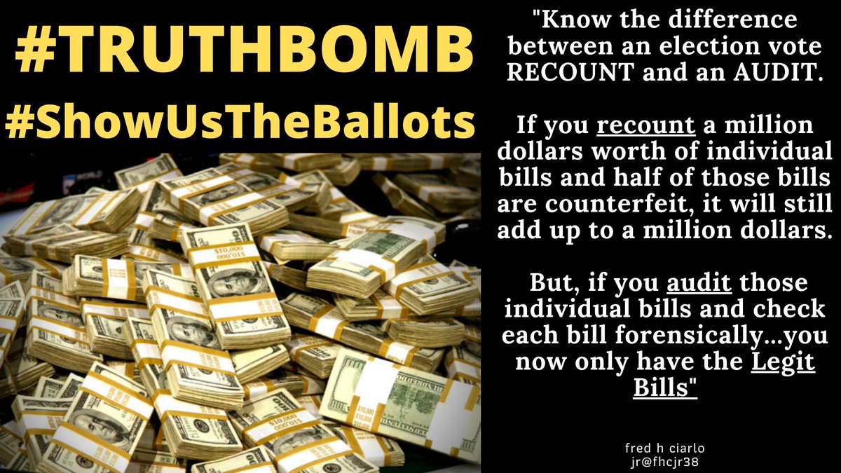 #ShowUsTheBallots #ScanTheBallots for #KinematicArtifacts since they belong to the public #42usc1974 and they should be kept protected for audit for 22 months. We need #VoteVerification #AmericaWantsToKnow