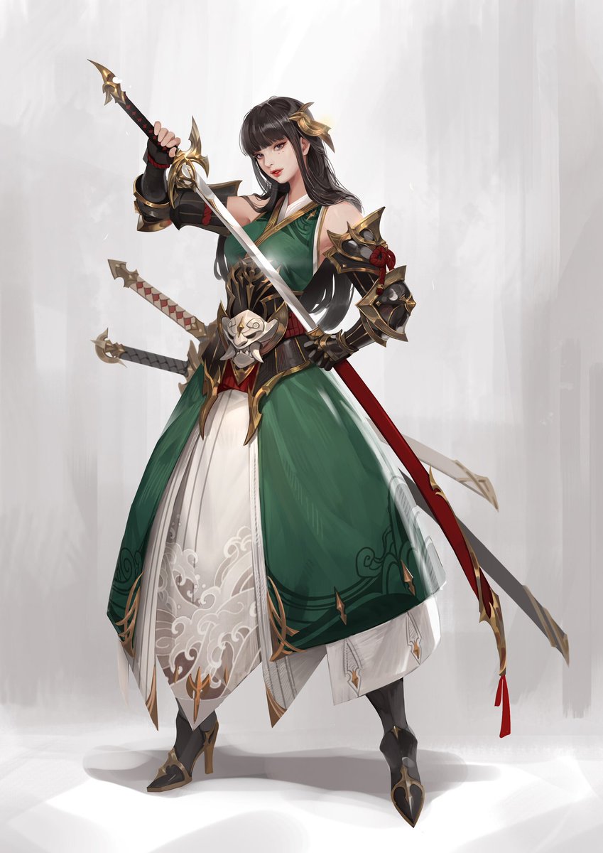 The Art Of Video Games Illustration Samurai Girl Artist Junq Jeon Artstation
