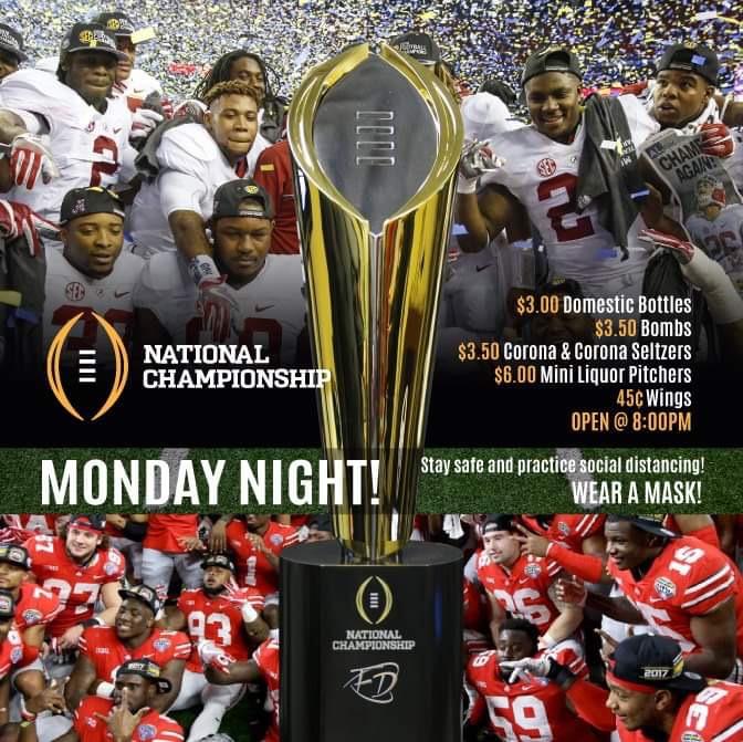 A battle between two heavyweights! Open tonight at 8pm. #NationalChampionship