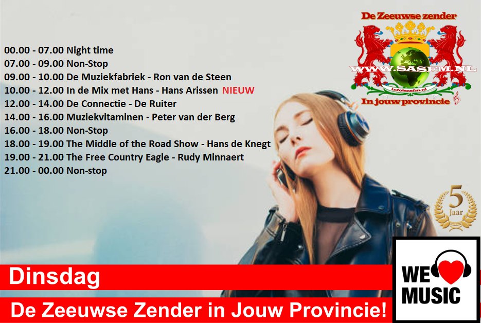 De nieuwe programmering bij Radio SASFM
Radio SASFM - De Zeeuwse Zender in Jouw Provincie!
Volg ons op Facebook / Twitter / Instagram / Twitch en blijf zo op de hoogte!
facebook.com/sasfmradio/
instagram.com/sasfmradio/
x.com/sasfmnl
sasfm.nl