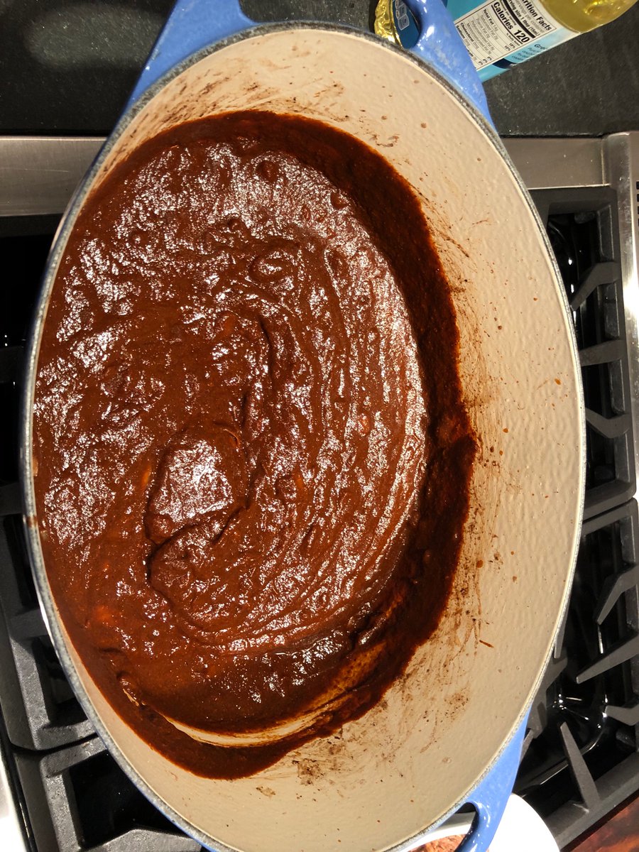 After 5 min, add the purée but make sure the pot is not too hot or you’re in for a surprise.