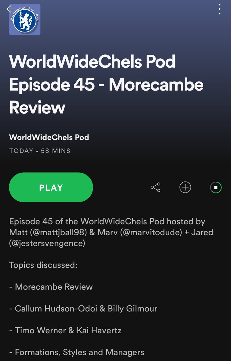WWCPodArticles's tweet photo. WorldWideChels Pod Episode 45: Morecambe Review

- CHO &amp; Billy Gilmour
- Timo Werner &amp; Kai Havertz 
- The future of Chelsea tactics

Spotify 👉 https://t.co/yOJspaFggK

Apple Podcasts 👉 https://t.co/QfESMjcFrx https://t.co/GikG7yNWHD