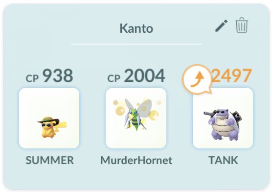 RagingSloth's tweet image. My Kanto Tour Entry:
Trainer Name: RagingSlothX1 
1. Summer Hat Pikachu
2. Shiny Beedrill
3. Shiny Squad Blastoise

#PokemonGOTourContest