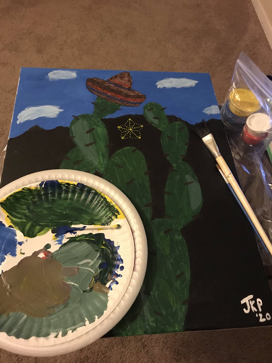 wx_Jpeg's tweet photo. What I did to stay up all night last night in preparation for midnight shifts. My first ever painting from #IPaintedThat. It’s not the best (especially the #ElPaso star), but I’ll take it. 🎨⭐️ https://t.co/oUnVOXap9v