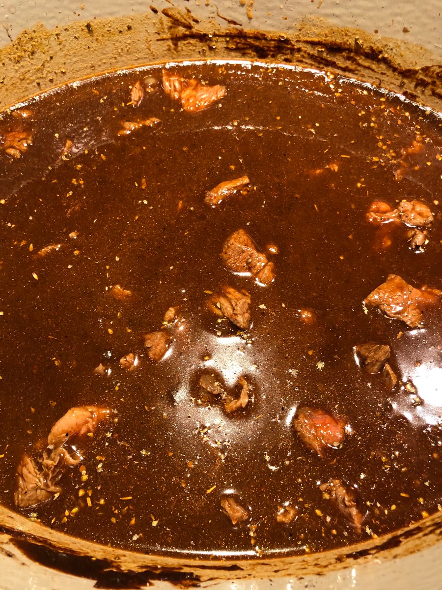 You end up with this, which you need to bring to a boil and then cook for 3 hours, or until the broth is thickened.