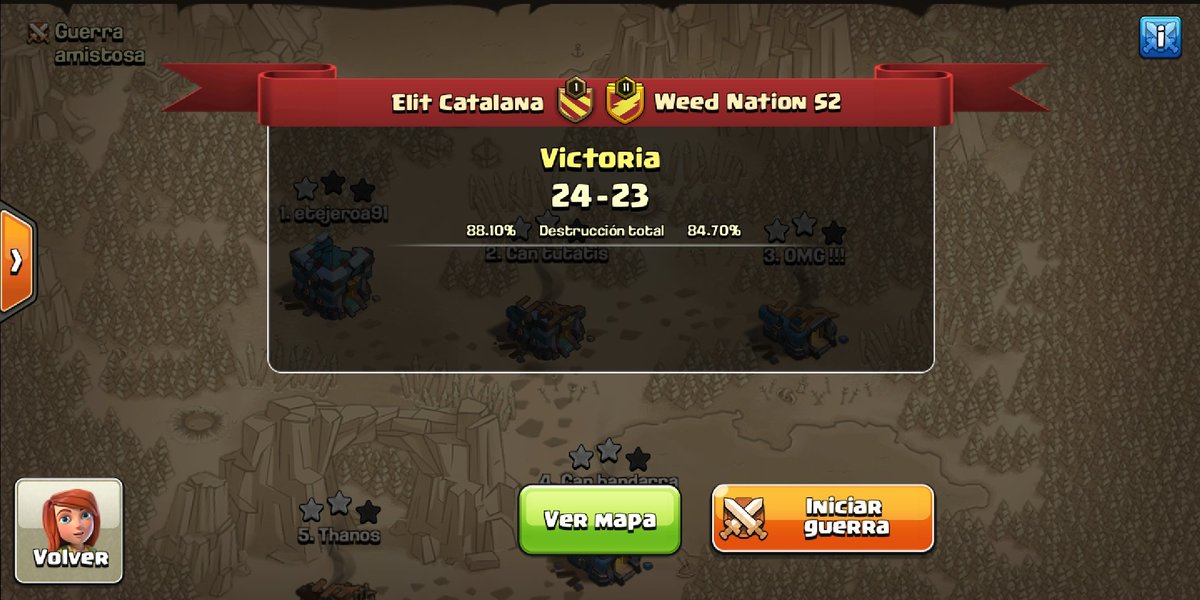 Guerrer41's tweet photo. Match 2 @bw_coc
Victòria 2/2 💪

⭐⭐⭐ Esteve_M III
⭐⭐⭐ Marc41
⭐⭐⭐ etejeroa91
⭐⭐⭐ Can tutatis https://t.co/3dZEAk9e7w