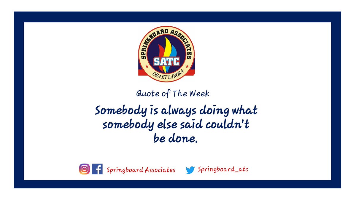 Springboard_atc's tweet photo. Be that first somebody!

Springboard Associates is the clear choice 🌟👑.
#leadership #Growth #MotivationalQuotes https://t.co/7H1YHTNcAn
