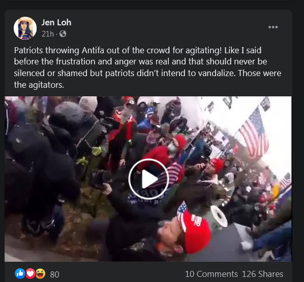 Jen Loh claimed that AP photographer John Minchillo was dragged & shoved over a wall because he was antifa. When someone tells her that he's reportedly a journalist, Loh insists MAGA wouldn't do that to a journalist Amusing side note: Loh thinks of herself as a journalist. 