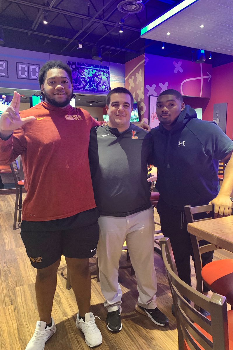 CoachPick53's tweet photo. Great to see @SmithAnthony56 and @will_hitstick52 this afternoon. Proud of these young men for chasing their dreams! #TrenchMob  @CycloneFB @CoastalFootball @LHSDreadnaughts https://t.co/anxhI7URdy