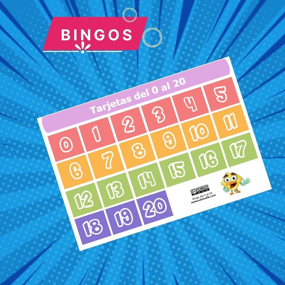 eduludik's tweet photo. ¡A jugar!🎉😃
https://t.co/i5FEqr3tQa
⭐Bingo hasta el 20⭐

Visitá nuestra web y descargá gratis cartones de bingo y fichas para imprimir.
🖨️

#juegosparaimprimir #eduludik #recursoseducativos #aprenderjugando #freeprintable #imprimibles https://t.co/ukecgSTkAX