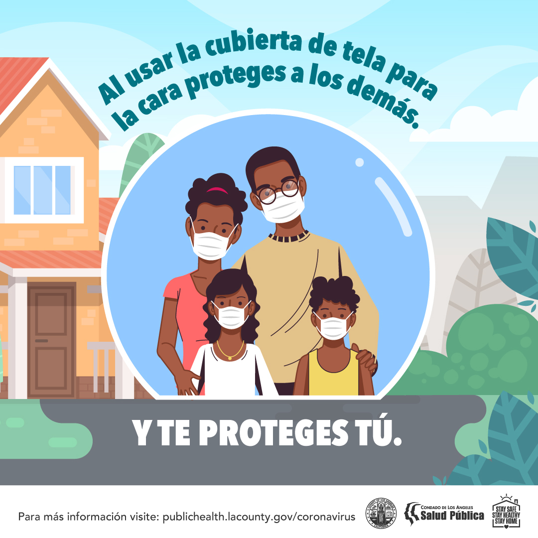 lapublichealth's tweet photo. It is dangerous to take your face covering off around people you don't live with. Wear it every time you are outside your home and around others and make sure it covers your mouth AND your nose. https://t.co/u2eTCp963o