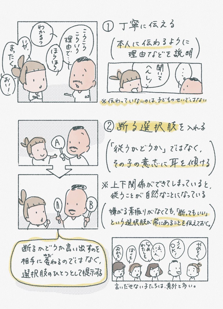 【子どもが素直に言うことを聞くときに、ぼくが気をつけていたいこと】

子どもが大人しくなった、聞き分けがよくなった、というときに、「成長した」って思ってしまいがちだけれど、それは本当に成長なんだろうか。言っても無駄だって思わせてるんじゃないだろうか。そんなことを同僚と話した。 