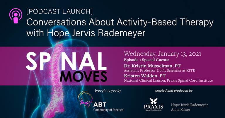 h_rademeyer's tweet photo. Brought to you by the #CanadianABTCoP join @AnitaKaiser9 and I as we host #spinalmoves
Episode 01: An Introduction to ABT for Spinal Cord Injury Rehabilitation releases this Wednesday, January 13, 2021! Find it on your favourite podcast app, including Apple, Android and Spotify. https://t.co/AmdEtkRDee