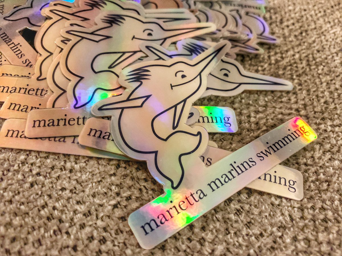 Excited to hand out these new holographic <a href="/vineyardvines/">vineyard vines</a> inspired Marlins stickers from <a href="/stickermule/">Sticker Mule</a> #toocute #fishfamily #wearemarlins