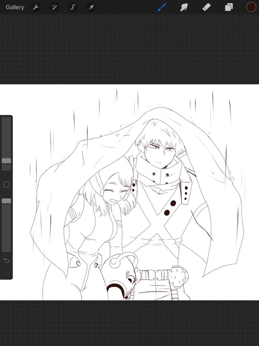 #kacchako wip. Sketch and line art 