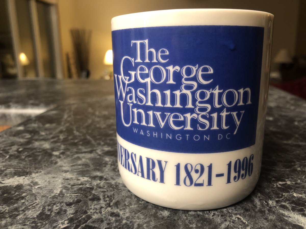 milesmac's tweet photo. #GWBiCentennial coming up. here is my long-serving coffee mug from GW’s Dodransbicentennial. looking for a 2021 version! @GWAlumni https://t.co/e9J7sITyy7