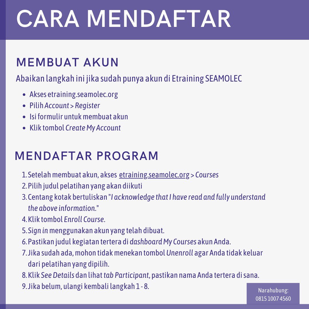 seamolec's tweet photo. Tahun baru sudah set up resolusi baru belum? 🌸
Jgn lupa cantumkan 1 poin: "Nambah skill baru" di tahun ini yaa..
Kebetulan si 3 topik favorit datang lagi nih.
Segera daftarkan dirimu ya, karena quota terbatas! ❤️
#seameoseamolec
#onlinetraining
#office365
#explee
#infografik https://t.co/ljCMEXjtkO