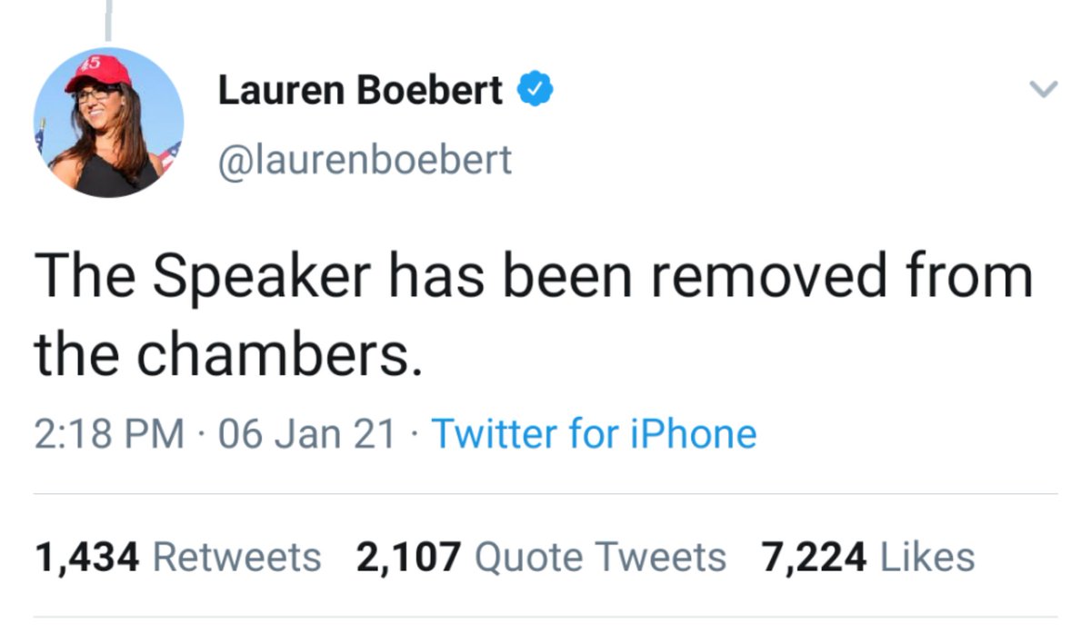 House Rep.  @laurenboebert of Colorado regarding the events of January 6.